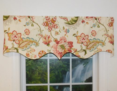 Jacobean Floral Rose Regal Valance Curtain